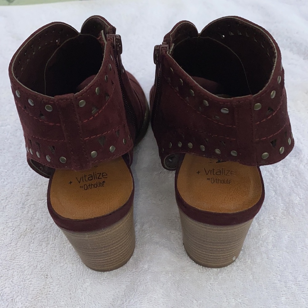 Sonoma burgundy open toed booties size 9 - Picture 6 of 10